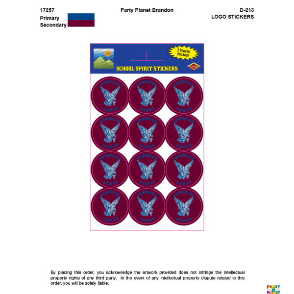 ARMWOOD High School Spirit Stickers 24ct.