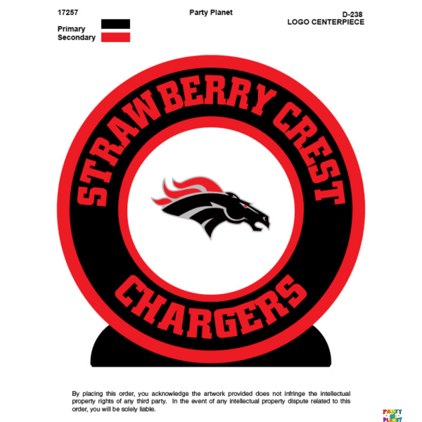 STRAWBERRY CREST High School Spirit Centerpiece