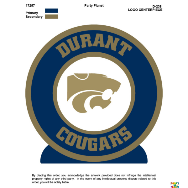DURANT High School School Spirit Centerpiece