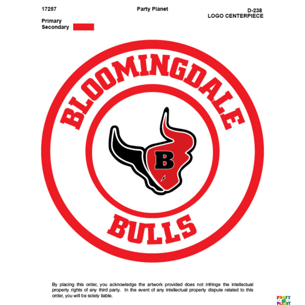 BLOOMINGDALE High School School Spirit Centerpiece