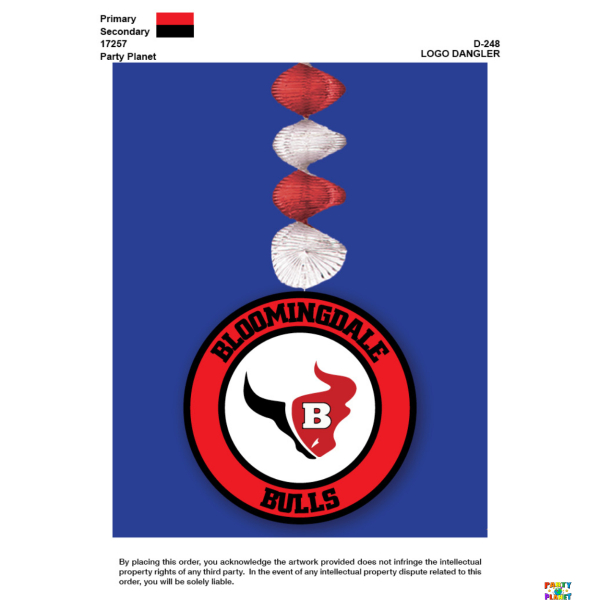 BLOOMINGDALE HIGH SCHOOL Logo Spirit Danglers