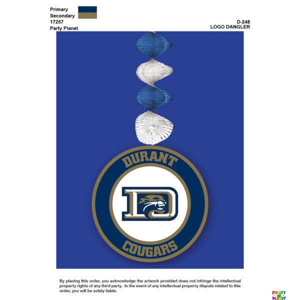 DURANT HIGH SCHOOL Logo Spirit Danglers