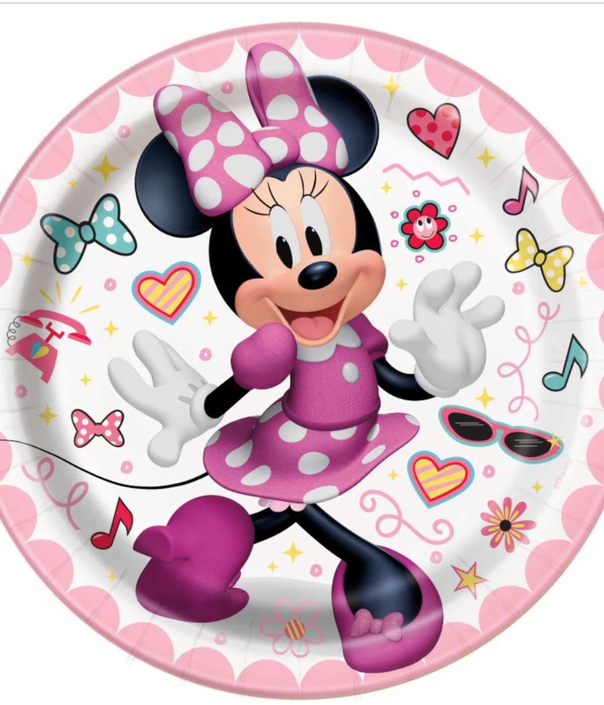 Disney Iconic Minnie Mouse Round 7" Dessert Plates 8ct