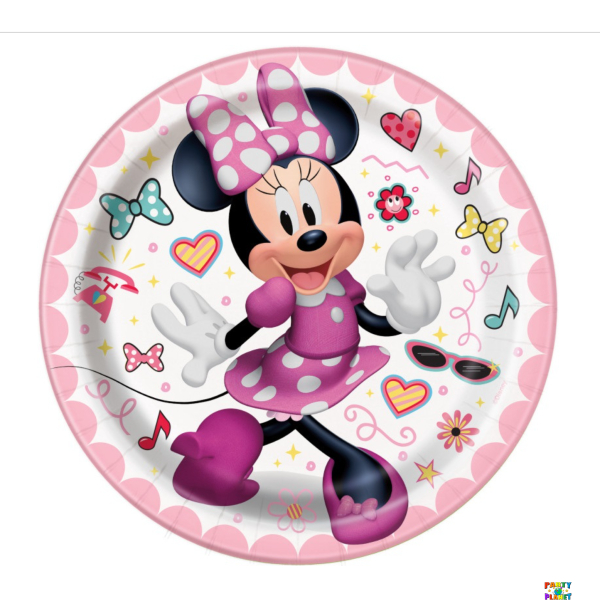 Disney Iconic Minnie Mouse Round 7" Dessert Plates 8ct