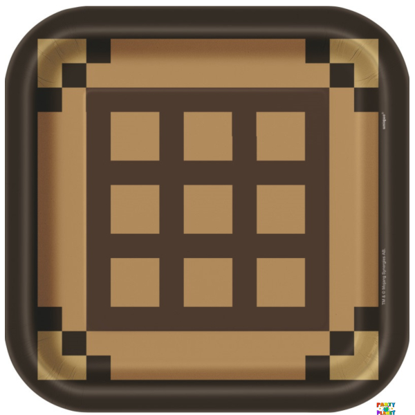 MINECRAFT 9" SQUARE PLATES 8CT.