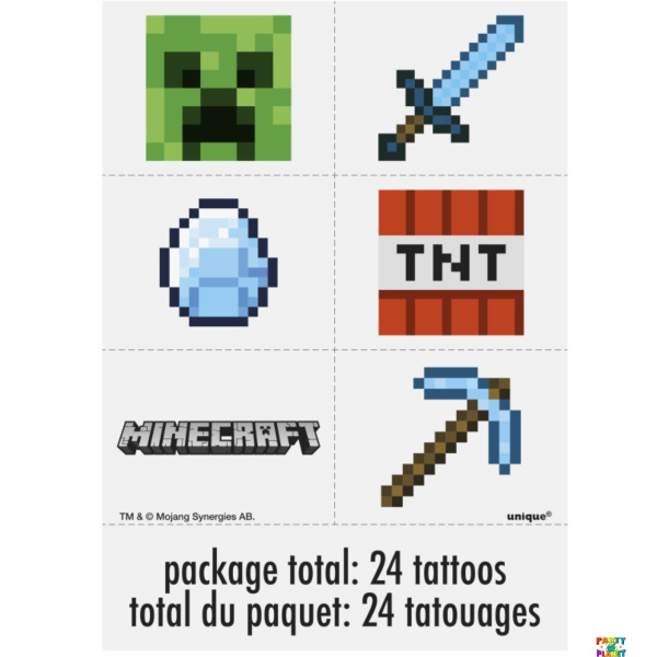 24CT MINECRAFT TATTOOS