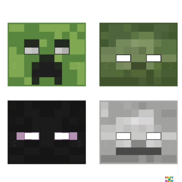 8CT MINECRAFT PAPER MASKS