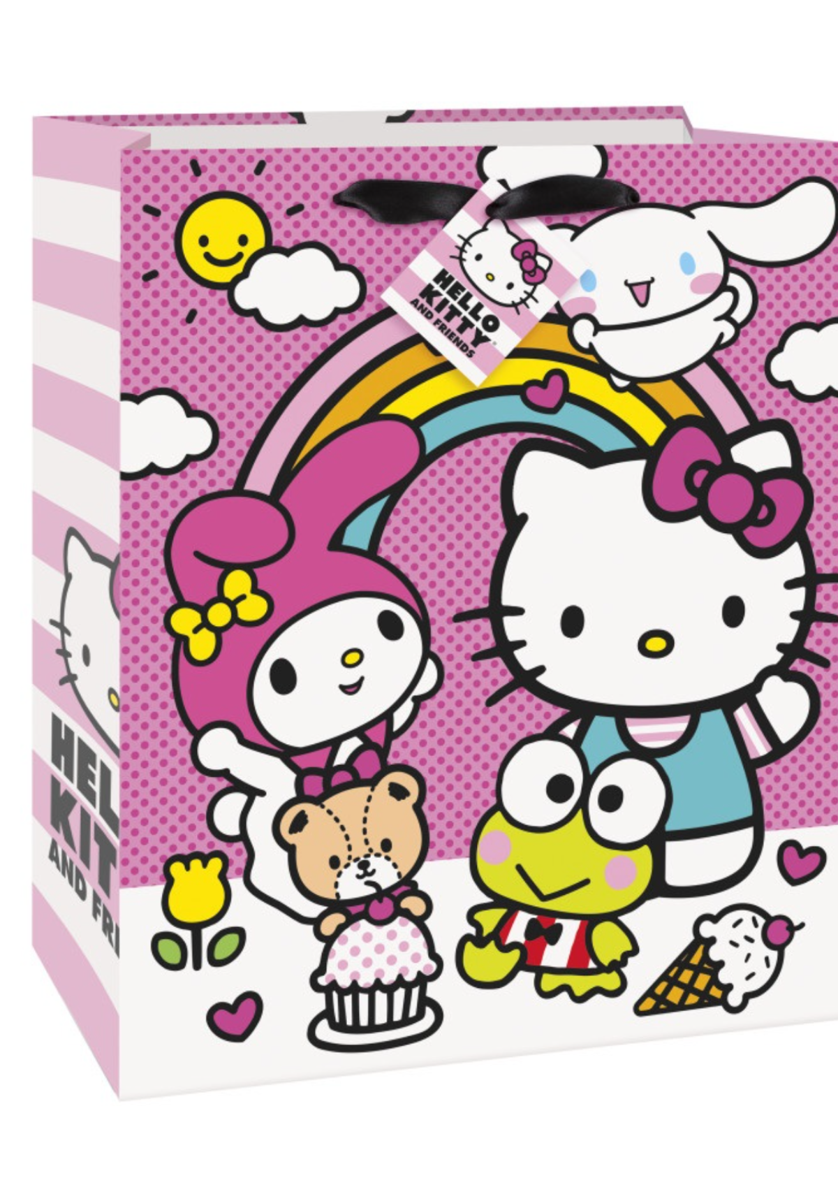 Hello Kitty Large Gift Bag with Ribbon Handle - Pink & Spacious