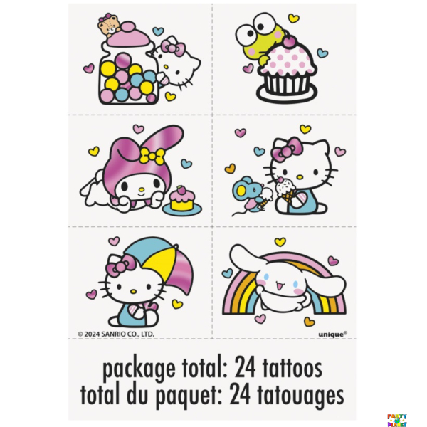 Hello Kitty Foil Tattoo Sheets - 24ct Colorful Assortment