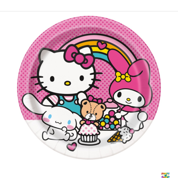 Hello Kitty & Friends 9" Round Dinner Plates, 8-Pack, Colorful