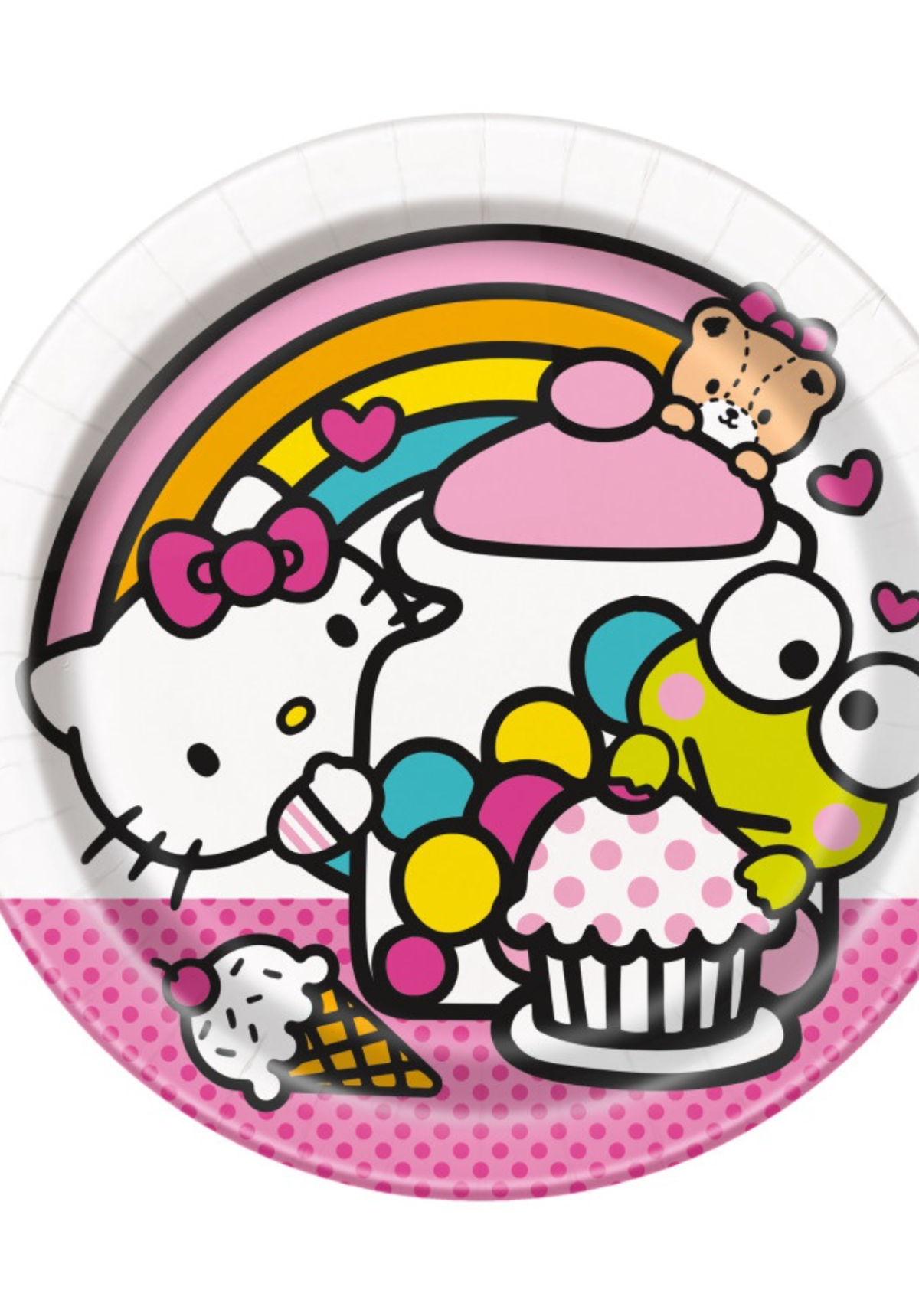 Hello Kitty & Friends 7" Dessert Plates, 8-Pack - Durable & Cute