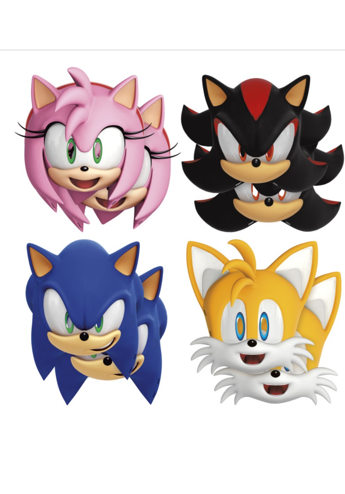 Sonic the Hedgehog Assorted Paper Party Masks 8ct.