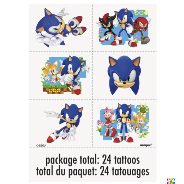 Sonic the Hedgehog 24-Pack Temporary Tattoos