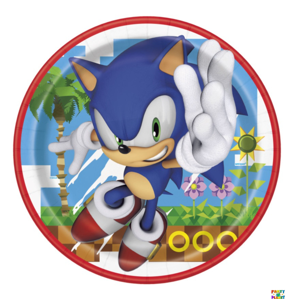 Sonic the Hedgehog 9" Blue Dinner Plates - 8 Pack