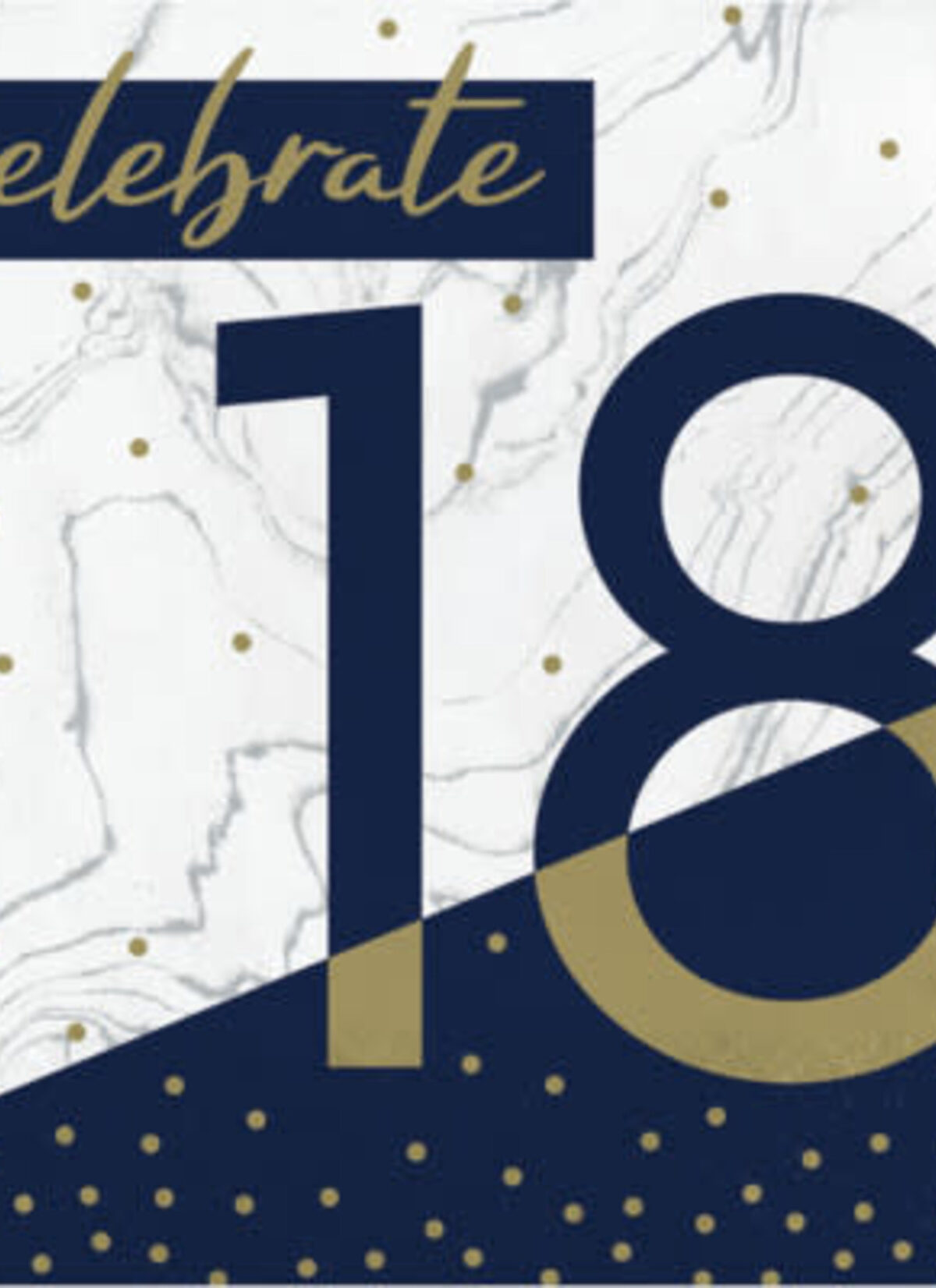 Navy & Gold Milestone 18th Lunch Napkins 16CT.
