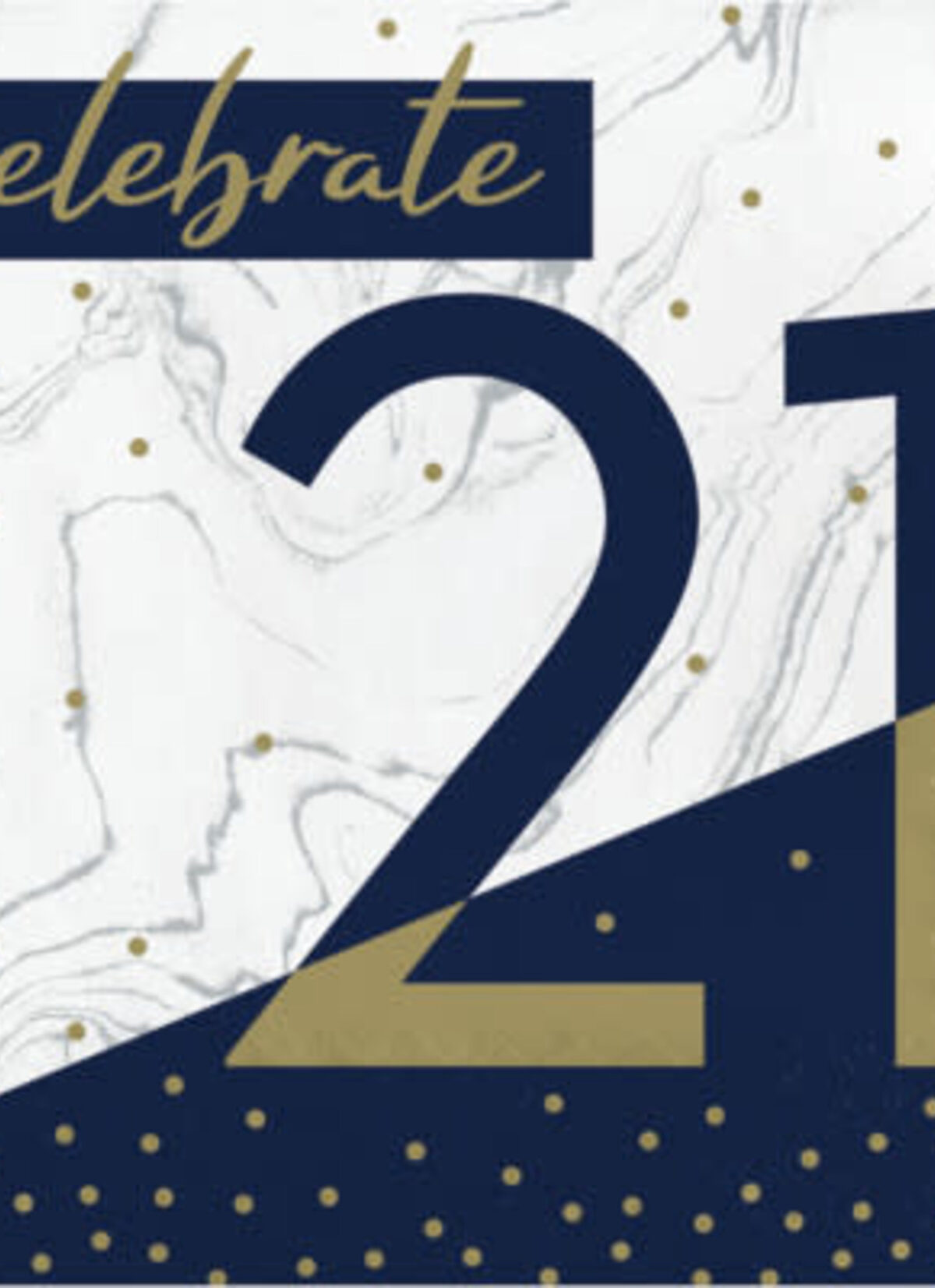 Navy & Gold Milestone 21st Lunch Napkins 16CT.