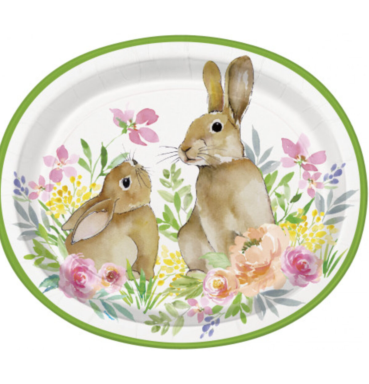 Watercolor Pastel Easter Oval Plates 8ct.