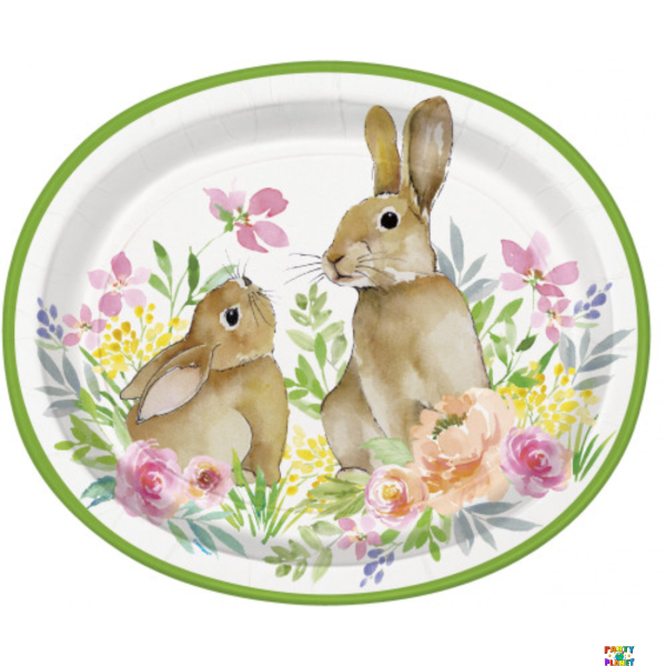 Watercolor Pastel Easter Oval Plates 8ct.