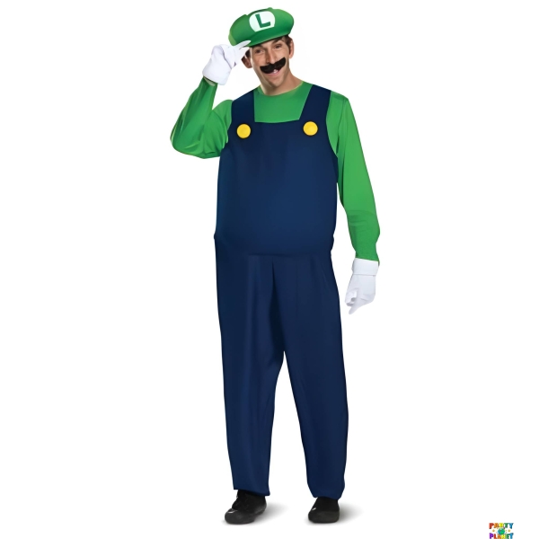 Luigi Deluxe Adult Costume Medium 38-40