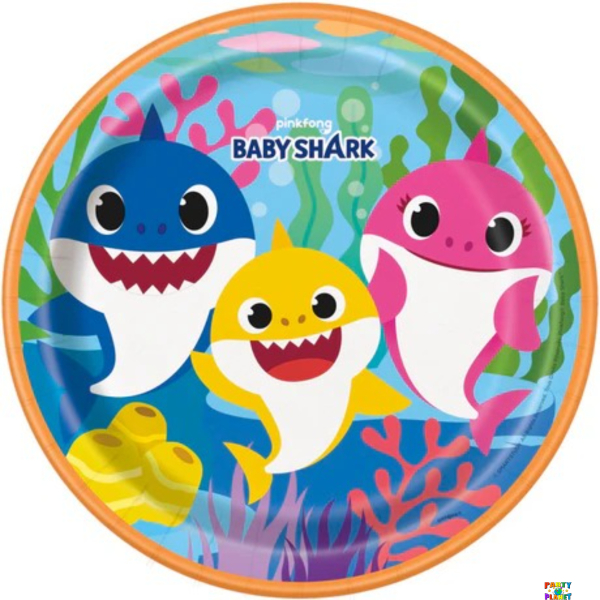 BABY SHARK 7IN PAPER PLATES 8ct