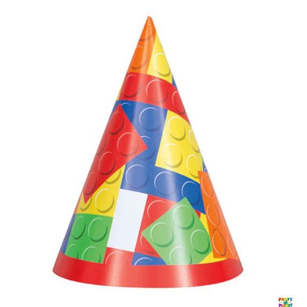 Building Blocks Birthday Party Hats 8ct.