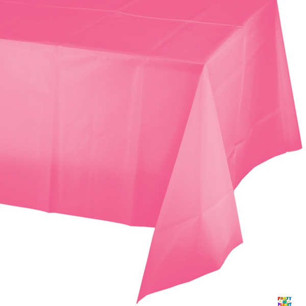 Candy Pink Plastic Table Cover 54"x108"
