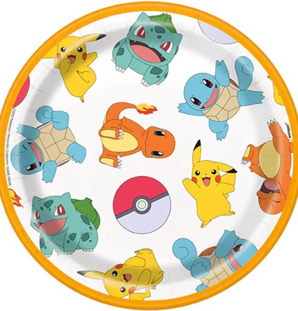 Pokmon Round 7" Dessert Plates 8ct