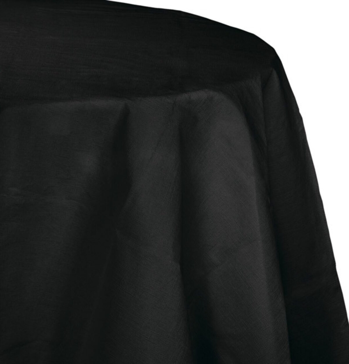 BLACK 120 ROUND POLYESTER TABLECLOTH
