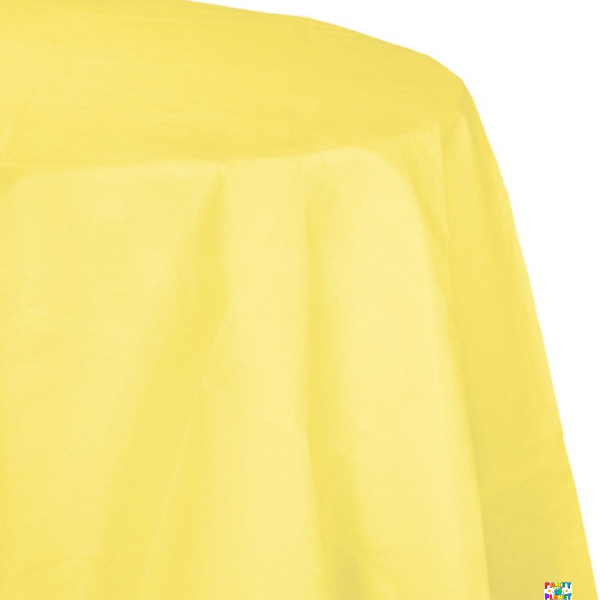 Mimosa Yellow Plastic Octy-Round Table cover 82"