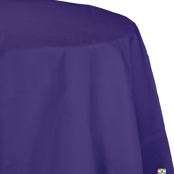 Purple Plastic Octy-Round Tablecover 82"