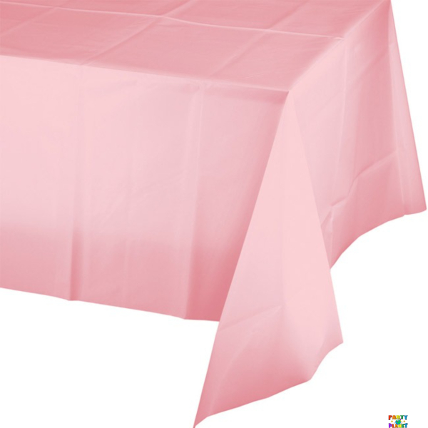 Classic Pink Plastic Table Cover 54"x 108"