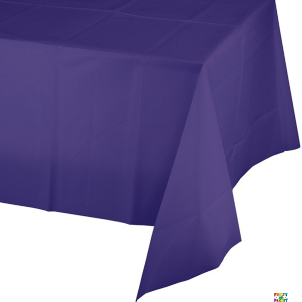 Deep Purple Solid Rectangular Plastic Table Cover 54" x 108"