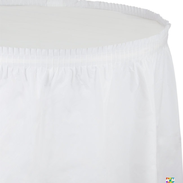 White Plastic Table Skirt 29in x 14ft
