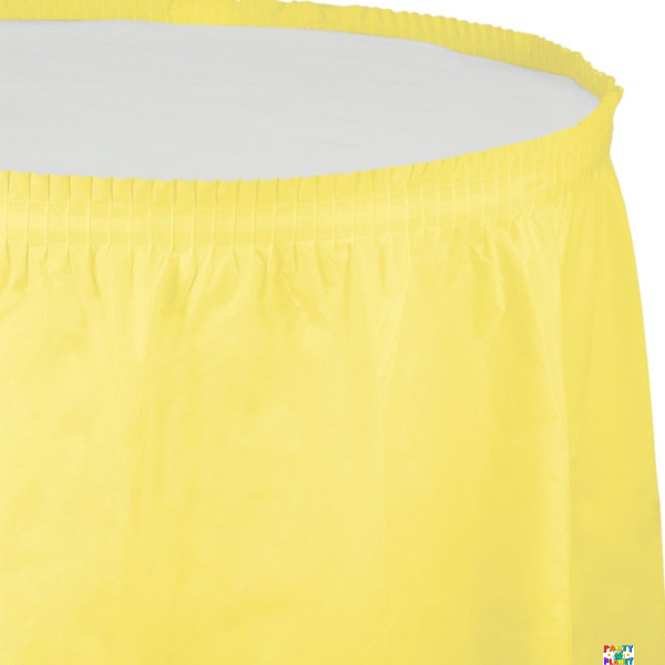 Mimosa Yellow Plastic Table Skirt 29in x 14ft