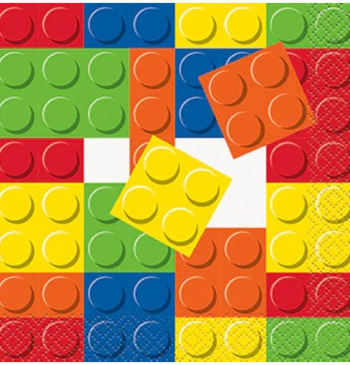 BUILDING BLOCKS BIRTHDAY BEVERAGE NAPKINS 16CT.