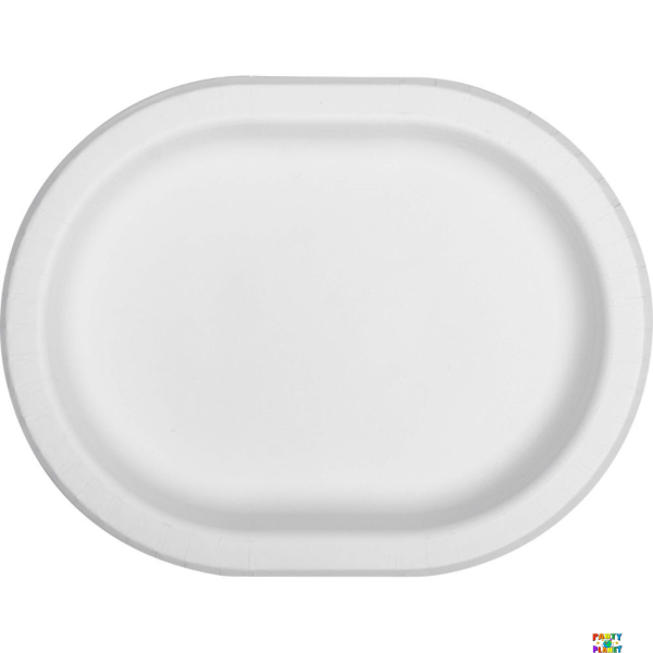 White Paper Oval Platter 8ct.