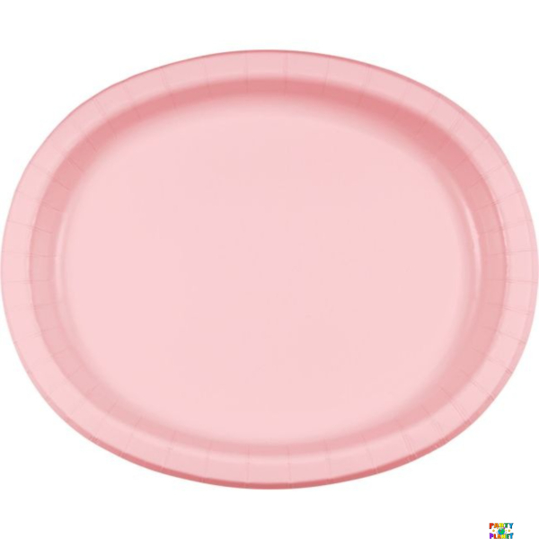 Classic Pink Paper Oval Platter 8ct.