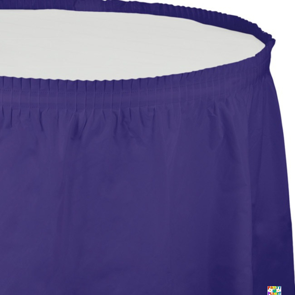 Purple Plastic Table Skirt 29in x 14ft