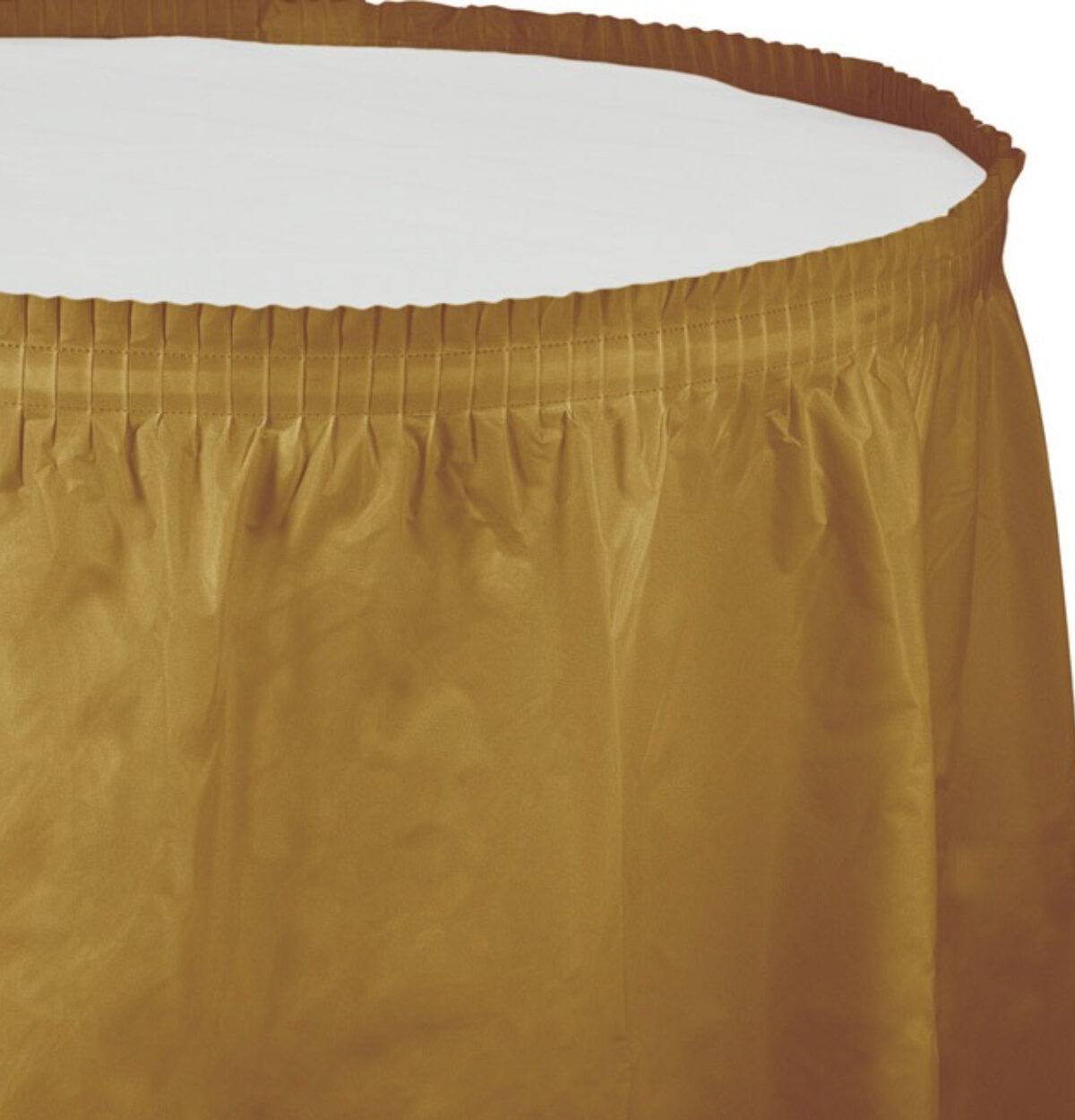 Glittering Gold Plastic Table Skirt 29in x 14ft