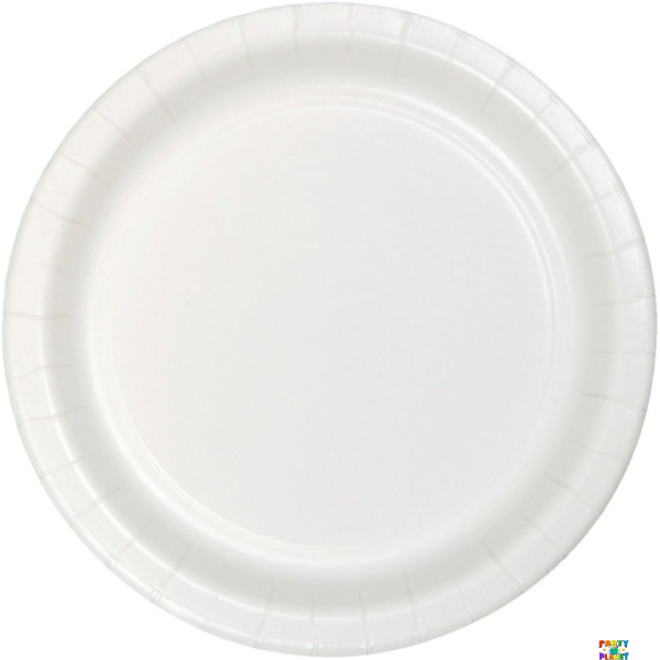 White 9" Paper Plates 24ct.