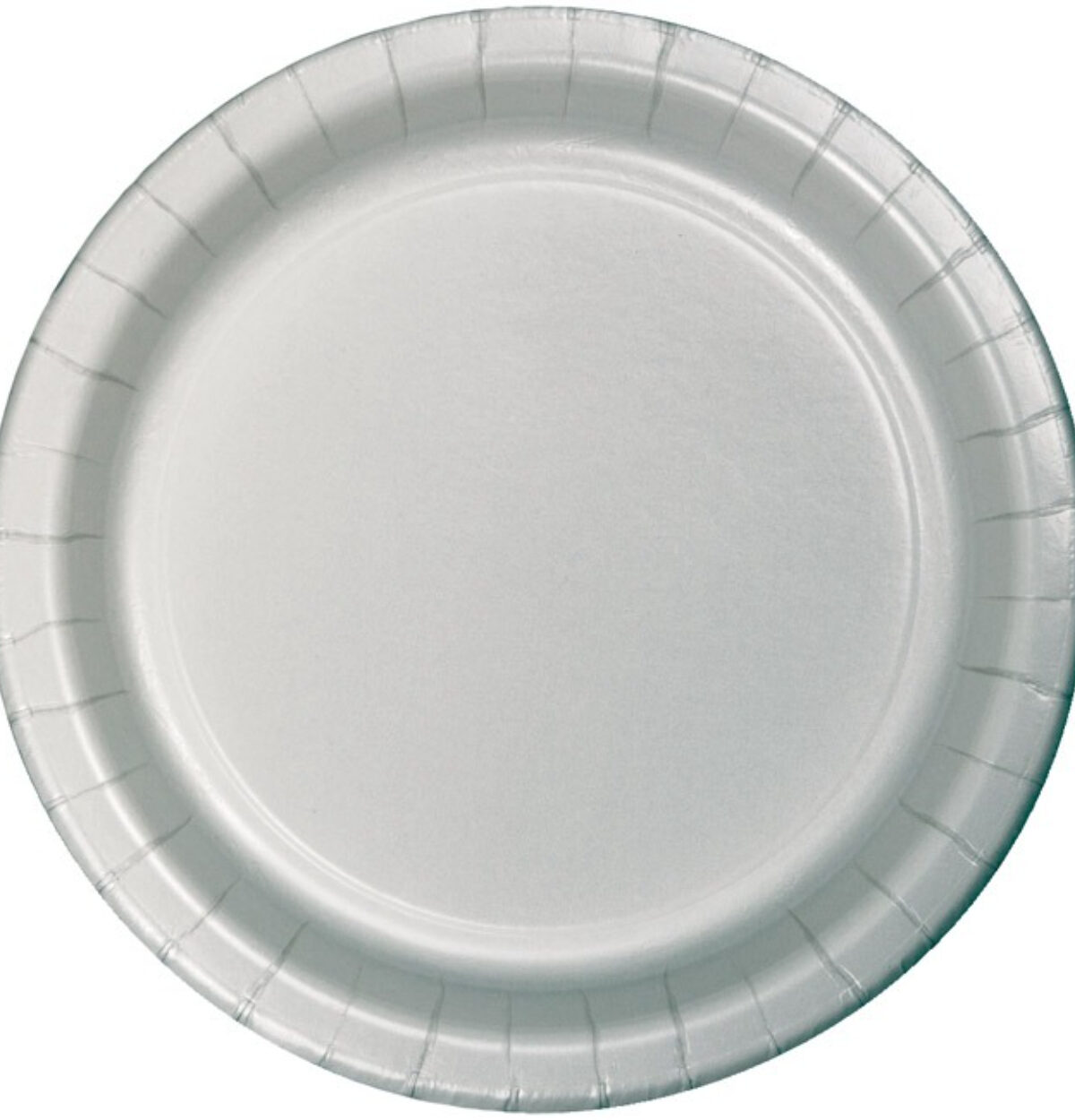 Shimmering Silver 9" Paper Plates 24ct.