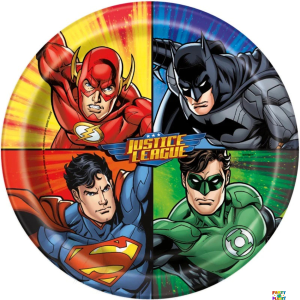 JUSTICE LEAGUE PLATES 7 inch 8CT.