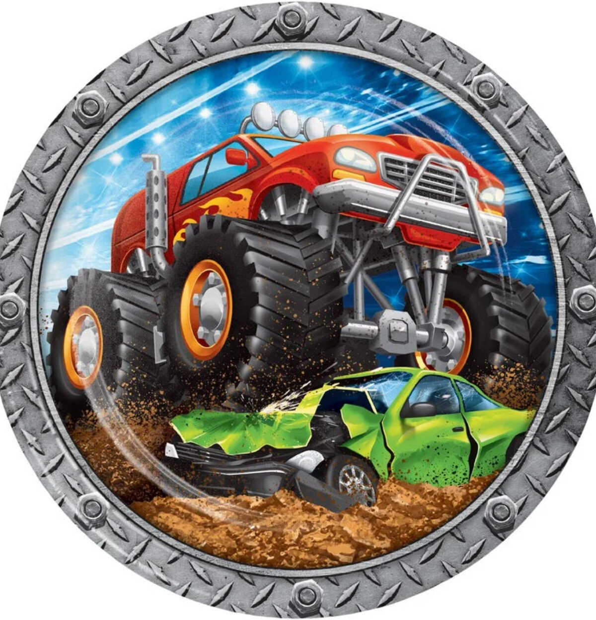 MONSTER TRUCK RALLY 9IN PLATES 8CT.