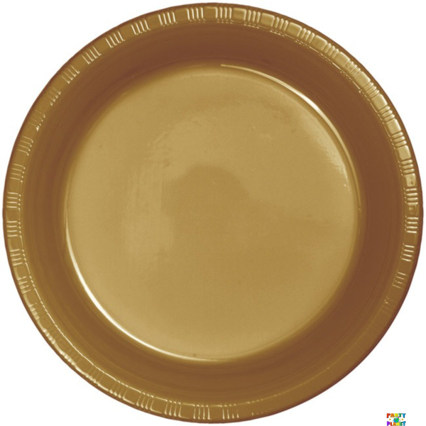 GLITTERING GOLD 10.25" PLASTIC PLATES 20CT.