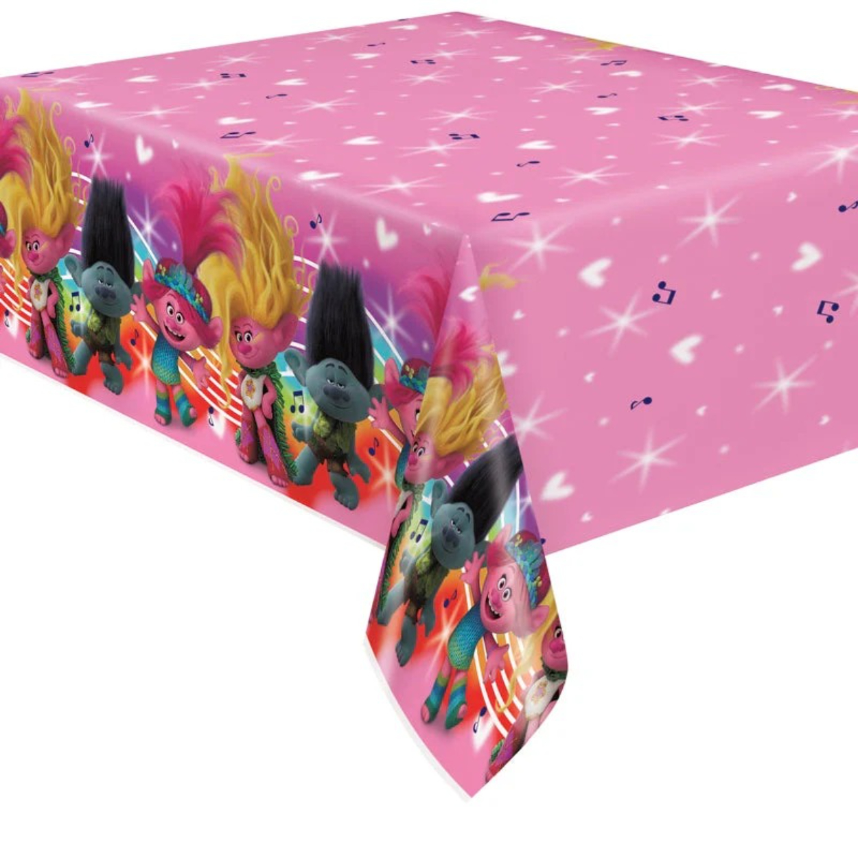 imgi_44_69523_Corner_b27b2957-3a94-4148-b457-0eb2500d8788.jpg Trolls Rectangular Plastic Table Cover 54" x 84" - Image 1