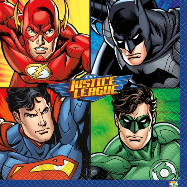 JUSTICE LEAGUE BEVERAGE NAPKINS