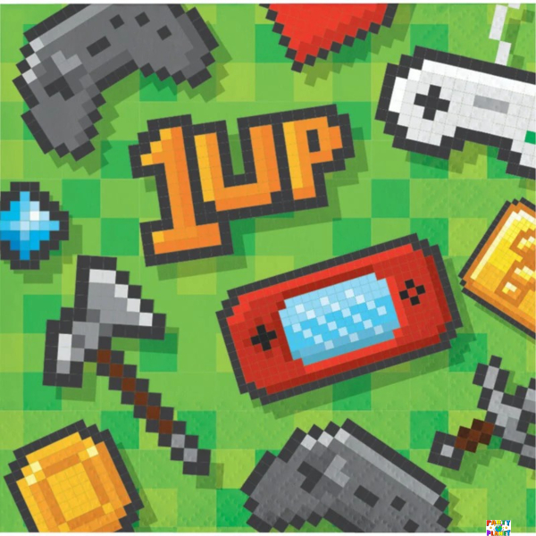 GAMING PARTY BEVERAGE NAPKINS 16CT.