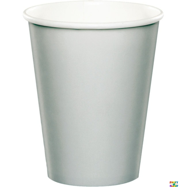 Shimmering Silver 9oz Paper Cups 24ct