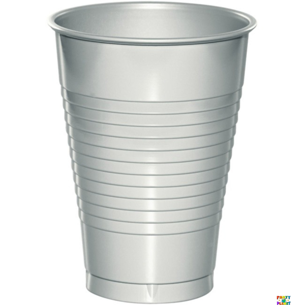 Shimmering Silver 16oz Plastic Cups 20ct.