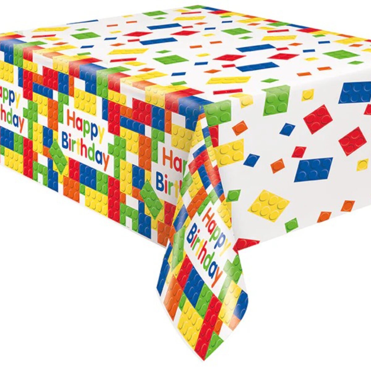 BUILDING BLOCKS BDAY PLASTIC TABLE COVER 54X84